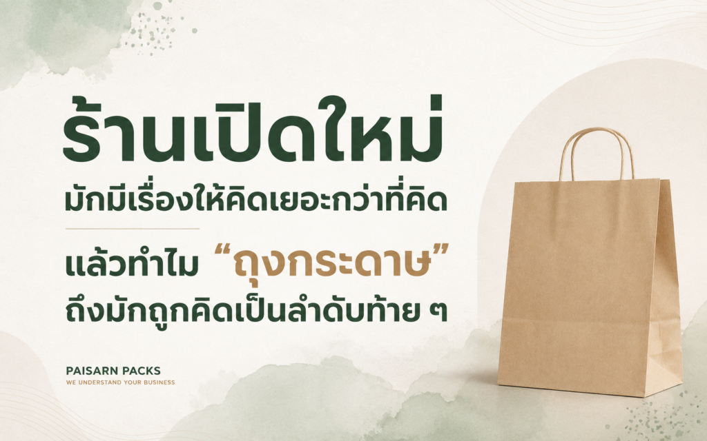 เจ้าของร้านอาหารกำลังวางแผนเปิดร้านใหม่ พร้อมแนวคิดเรื่องถุงกระดาษและประสบการณ์ของลูกค้า