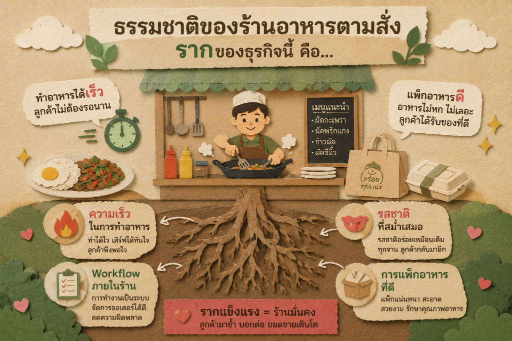 ธรรมชาติของร้านอาหารตามสั่ง เน้นความเร็ว รสชาติ และ Workflow